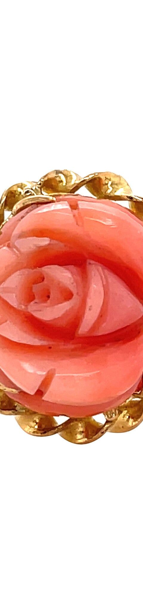 Vintage 20K Gold Rose Ring with Angel Skin